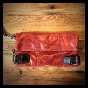 Red leather purse